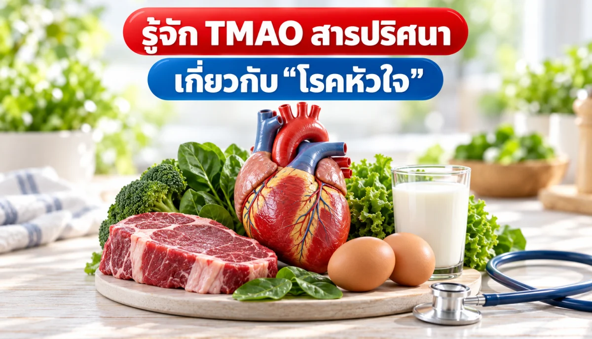 โมเดลหัวใจกับเนื้อแดง ไข่ และนม อาหารที่เกี่ยวข้องกับ TMAO