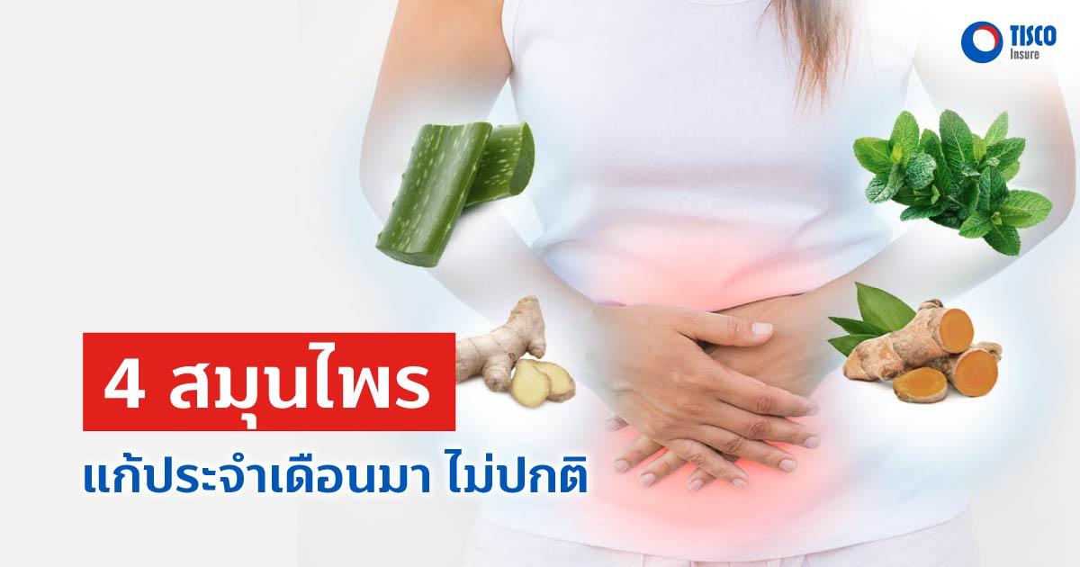 4 สมุนไพรไทย แก้ประจำเดือนมาไม่ปกติ